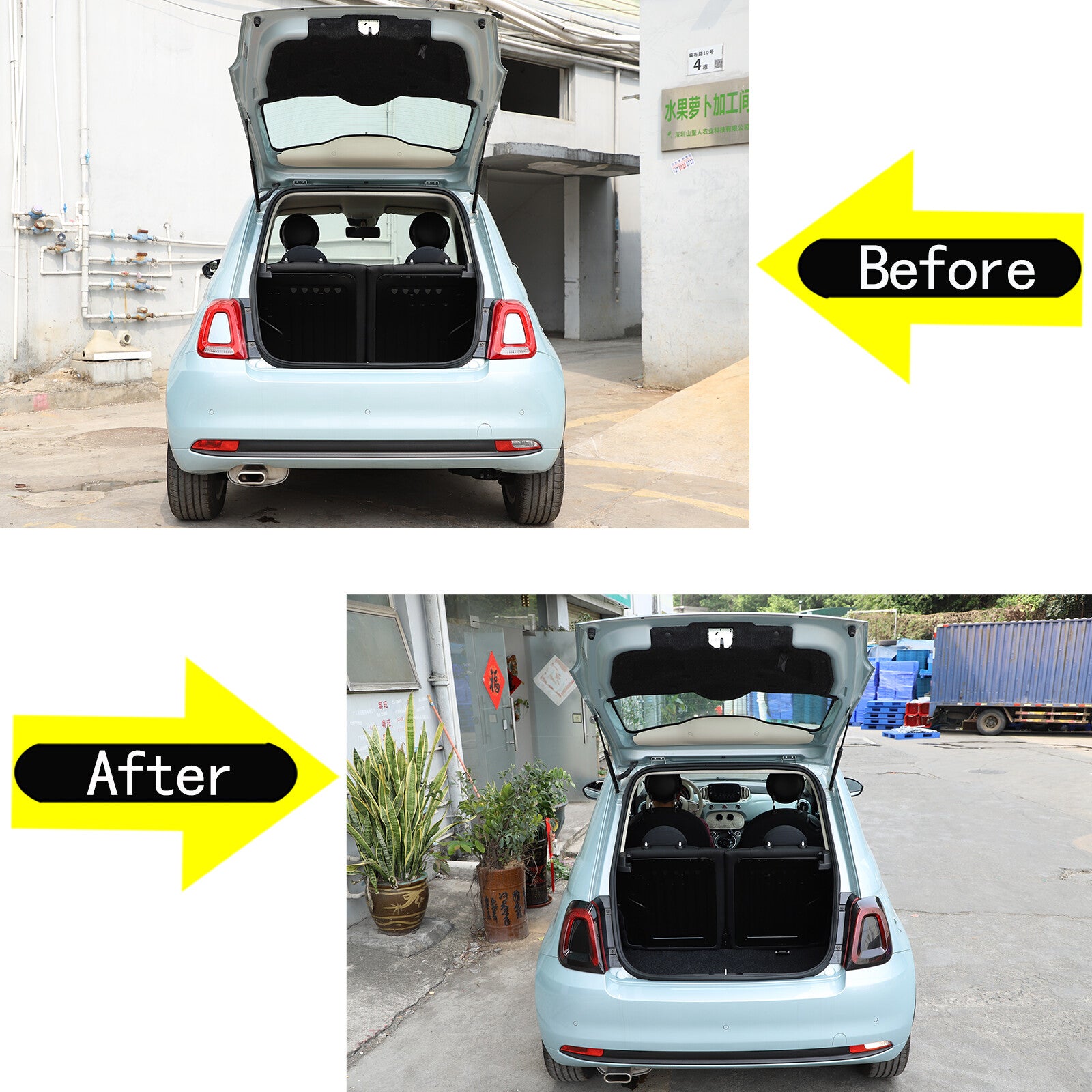 Smoked Black Rear Taillight Protector Trim for Fiat 500 2016-2022 2 Pieces