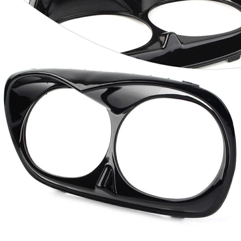 for Harley Road Glide FLT 98-13 Headlight Bezel Scowl Outer Light Fairing Black Q