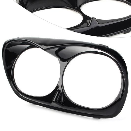 for Harley Road Glide FLT 98-13 Headlight Bezel Scowl Outer Light Fairing Black Q