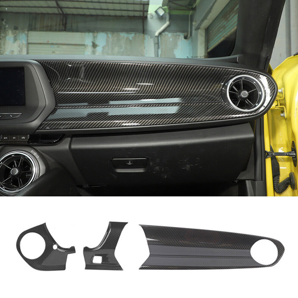 Carbon Fiber ABS Dashboard Center Console Panel Cover For Camaro 2016+ n