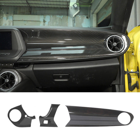 Carbon Fiber ABS Dashboard Center Console Panel Cover For Camaro 2016+ n