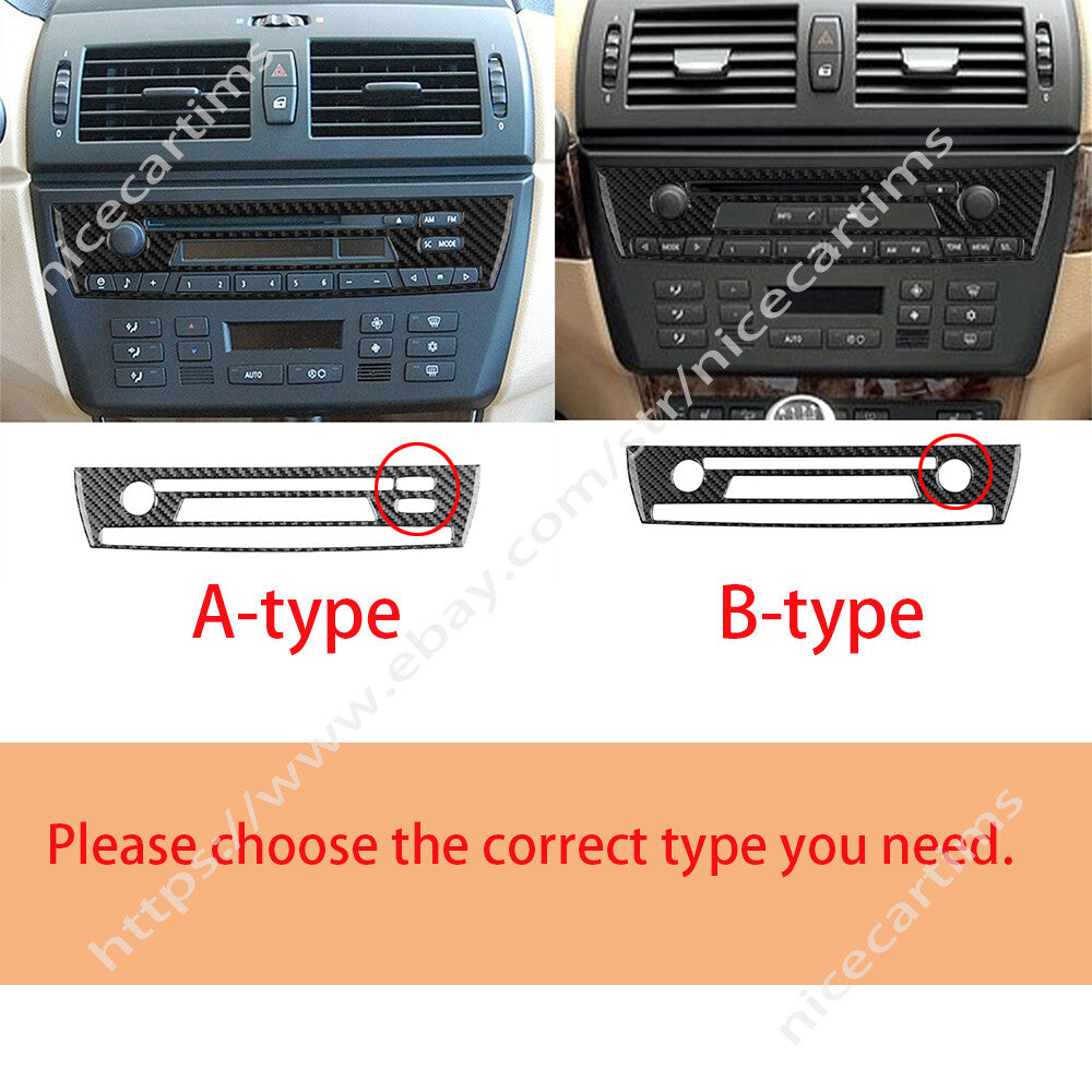 Fit for BMW X3 E83 2004-10 Red Carbon Fiber Central Control CD Switch Panel Trim