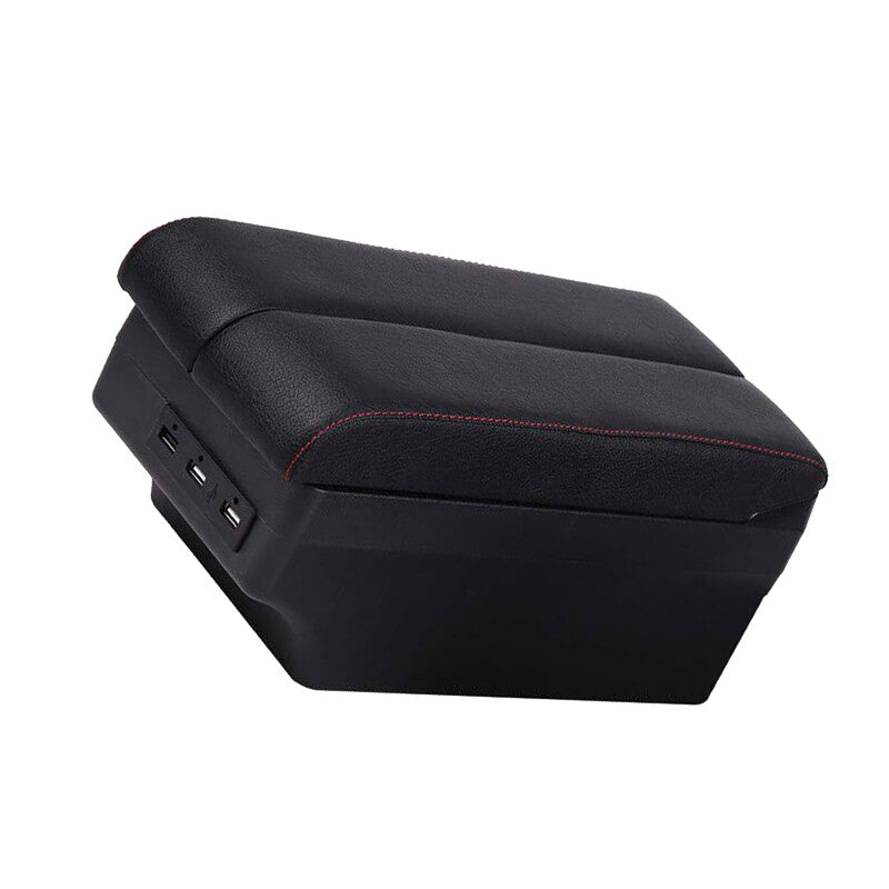 Car Telescopic 2 Layers 7 USB Charge Armrest Box Storage Cup Holder v