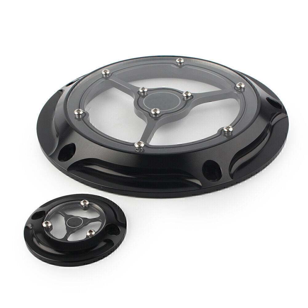 Clarity Derby & Timer Timing Covers Black for Harley Touring FLH/T 2014-2018 Q