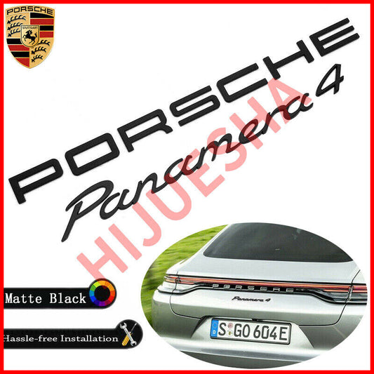 Matte Black P-O-R-S-C-H-E for Panamera 4 Rear Badge Emblem Set Look Deck lid