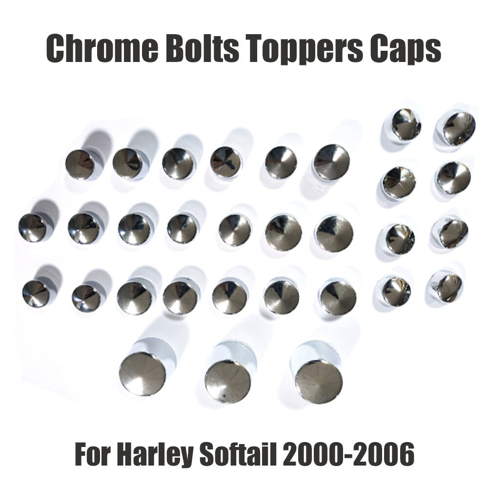 Chrome bolt trim caps fit for Harley Softail DOHC engines 2000-2006- n
