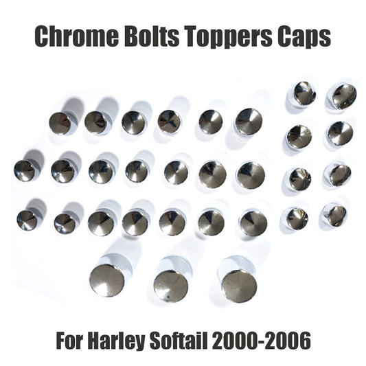 Chrome bolt trim caps fit for Harley Softail DOHC engines 2000-2006- n
