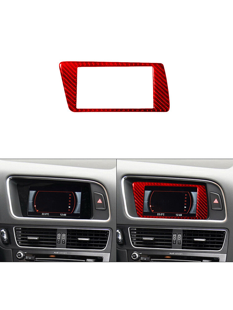 Red Carbon Fiber Navigation+ Air Vent Frame Cover Trim for KIA Cadenza 2014-2016 v