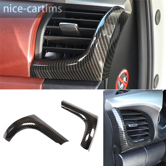 For T@yota Hilux Revo 2015-2021 Dashboard Side Air Vent Outlet Cover ABS Carbon