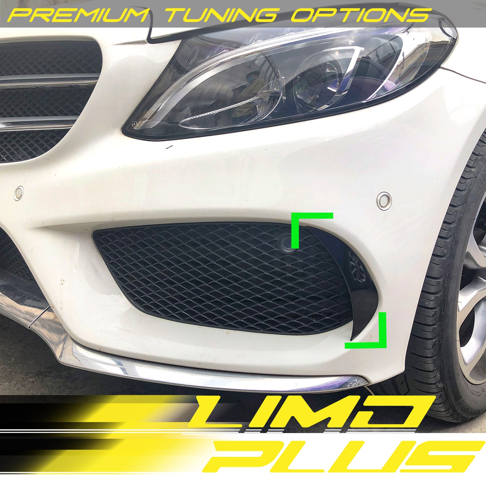 Black Front Canards Air Vent Cover Trim for Mercedes W205 Sedan C43 AMG 15-18 Q