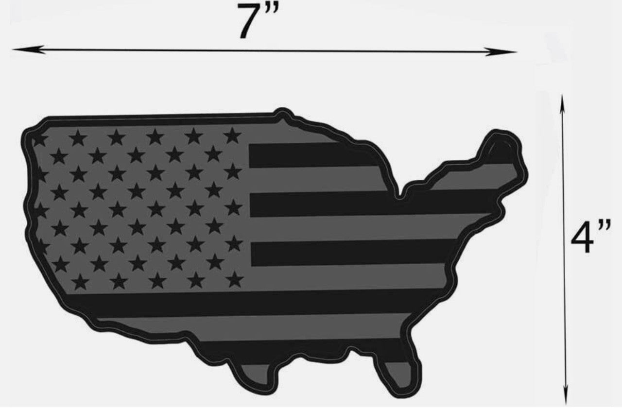 Car side fender rear badge sticker black and red magnet American flag map for Jimsy