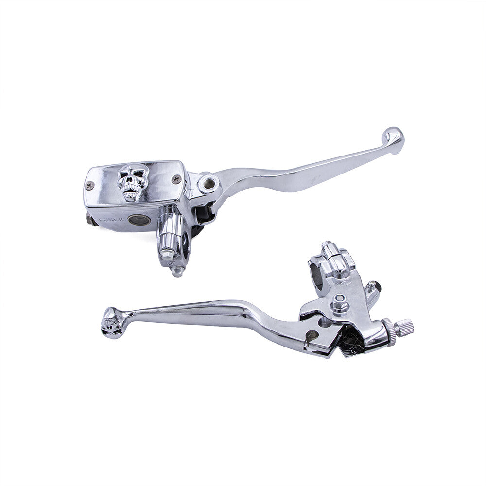 7/822mm Skull Control Reservoir Brake Clutch Levers for Honda Cruiser Chopper Q