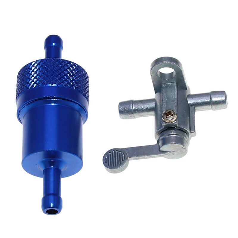 Motorcycle/ATV Pit Dirt Bicycle Aluminum Gas Filter + Fuel Switch 7.5mm Nozzle - n