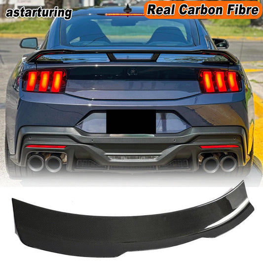 Fit for Ford for Mustang Dark Horse 2024UP REAL CARBON Rear Trunk Spoiler Boot Wing