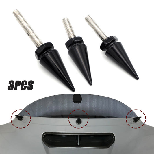 Spiked Batwing Rectifier Windshield Decorative Bolts, Black, for Harley Street Glide 2014+- n