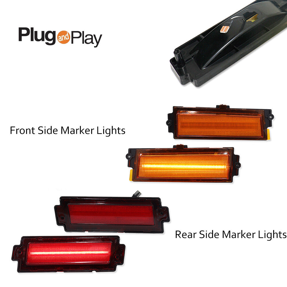 for Monte Carlo SS 1981 - 88 Amber/Red LED Side Marker Lights 4-Piece Set - v