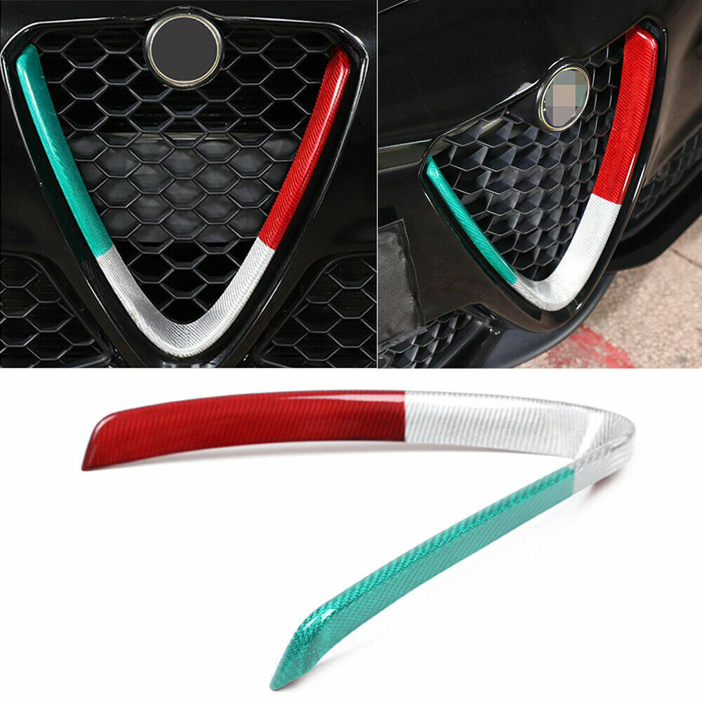 carbon fiber front grille side panels fit the for Alfa Romeo Giulia 2017 - 2020