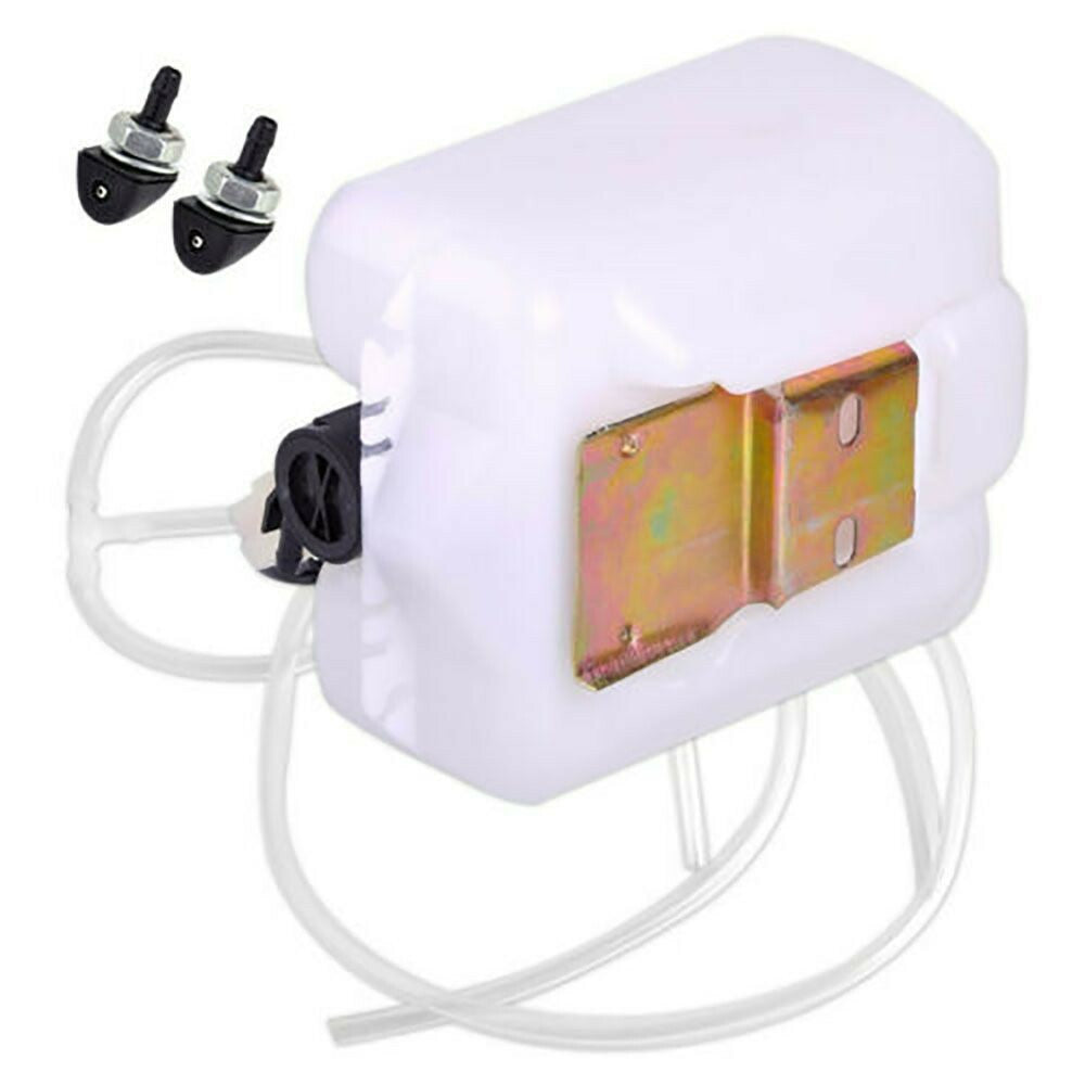 Car 2 Pin Windshield Washer Reservoir Pump Bottle Tank Jet Clean Tool Kit White