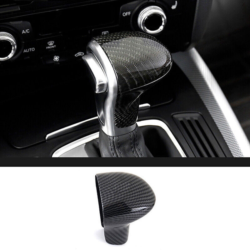 Carbon Fiber Style Gear Shift Knob Cover Cap Trim for Audi for A4 for A5 for A6 A7 Q5 Q7 ABS Q