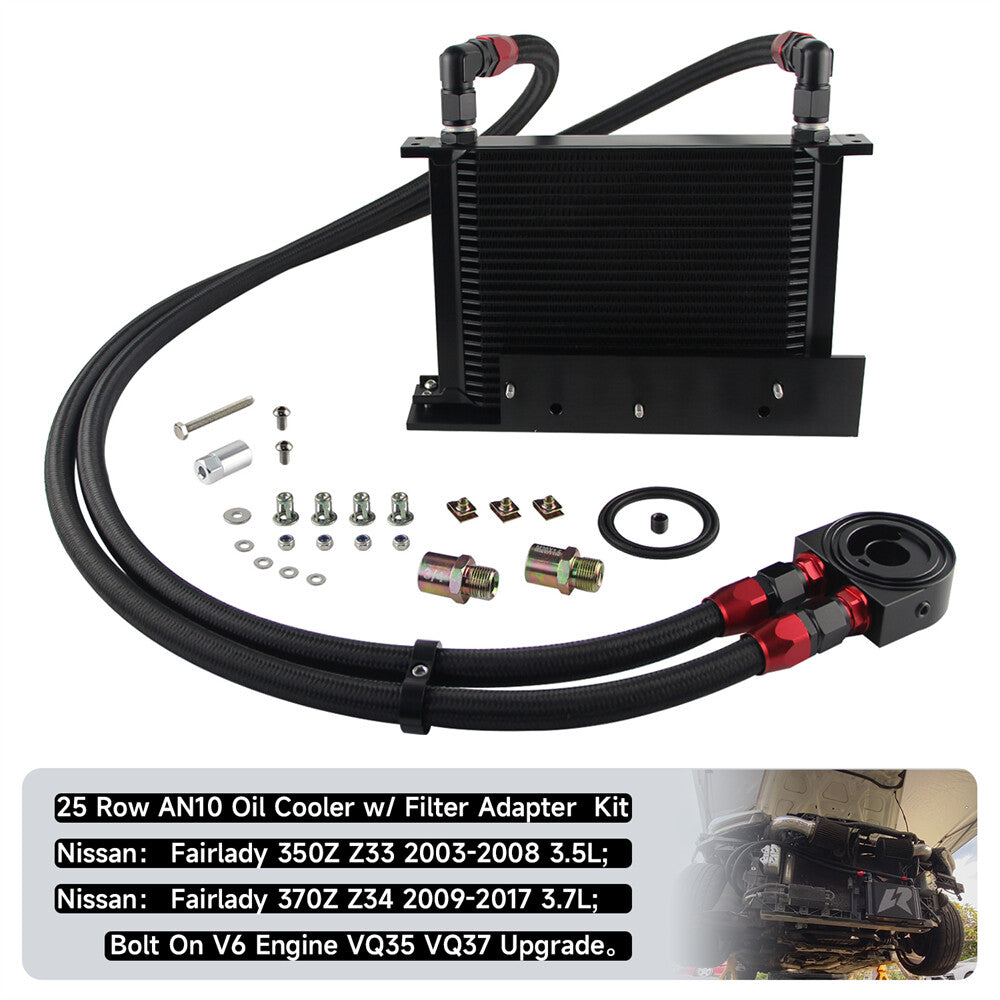 25 Row Bolt On Oil Cooler Kit Fits 03-08 350Z VQ35 / 2009-2017 370Z VQ37
