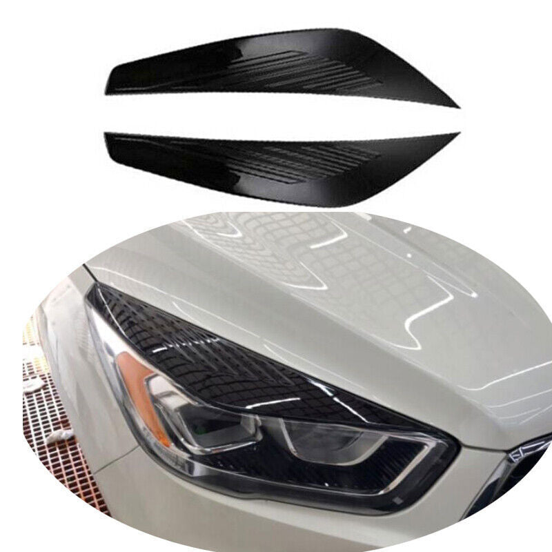 Chrome Front Eyebrow headlight Eyelid Cover Trims For Sentra 2016-2019 v