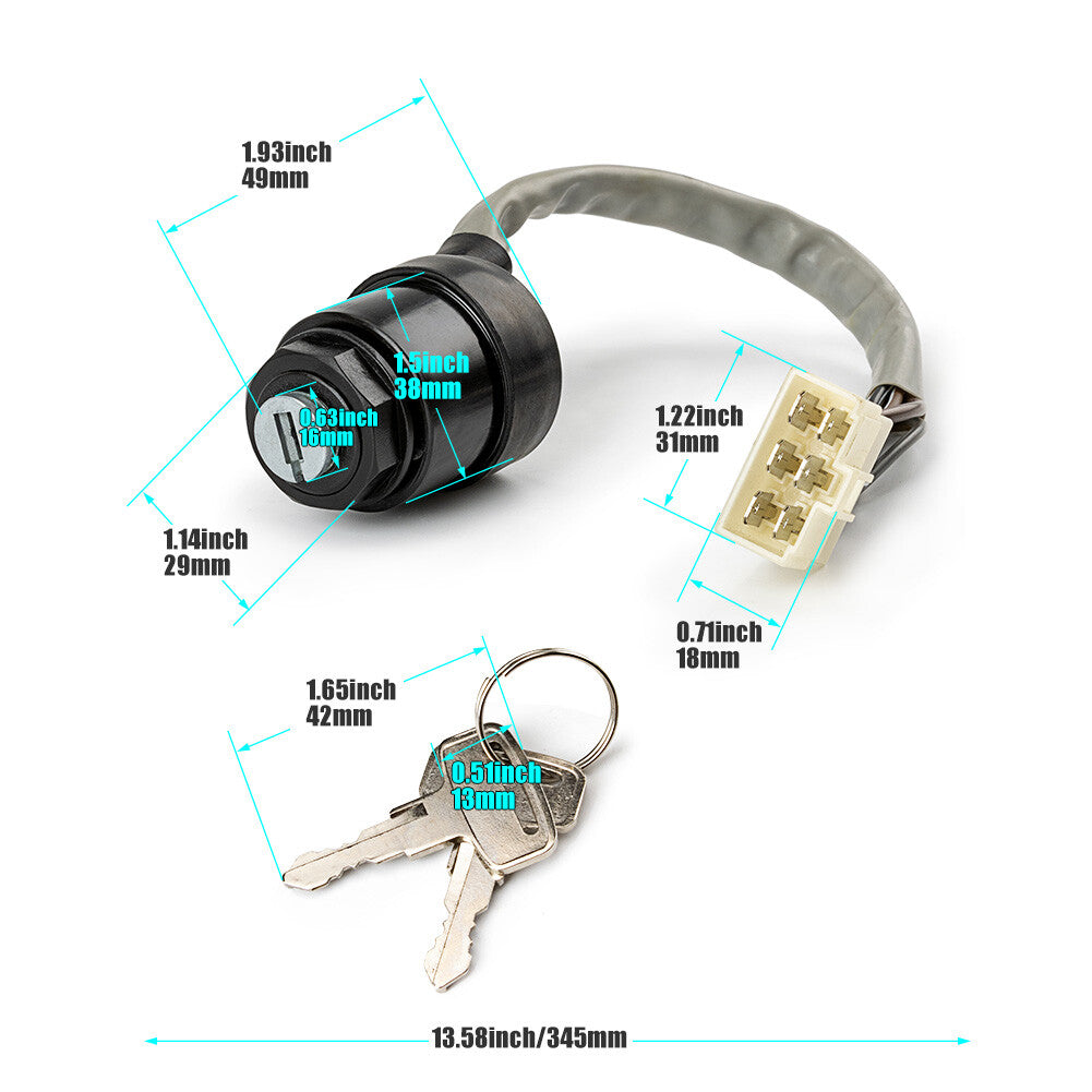 Suitable for Mule 500, 550, 2500, 2510, 2520, 2010, 2020, and 2030 ignition switch keys. n
