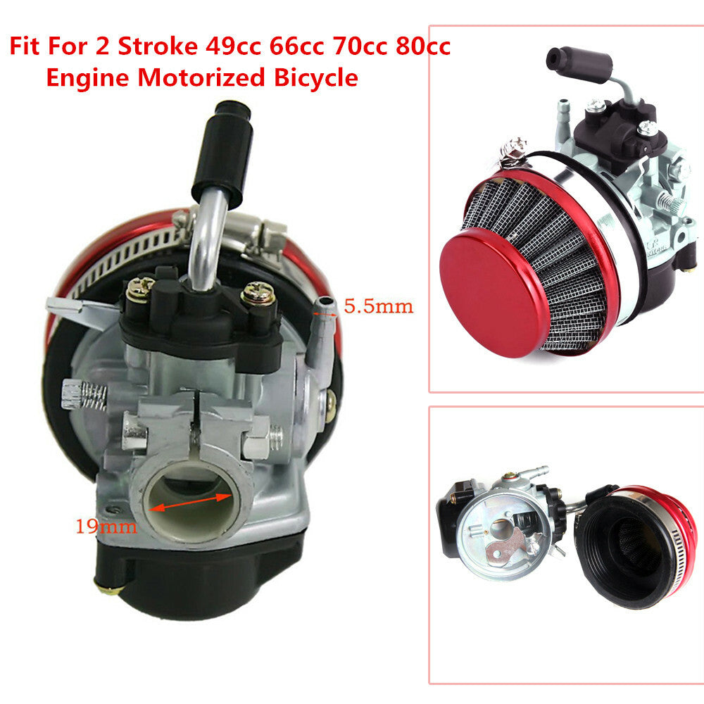 Carburetor air filter suitable for 49cc, 66cc, 70cc, and 80cc electric bicycle engine tool kit - n