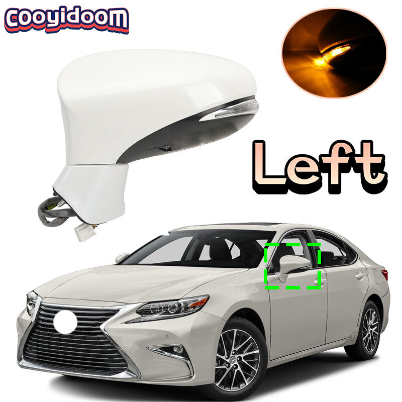 Left side view power door mirror with heated door and light, applicable to 2013-2018 for Lexus ES350.