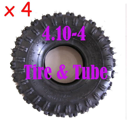 4pc 4.10/3.50-4 4.10-4 Tyre + Tube for ATV Quad Dirt Bike Go Kart Buggy Lawn