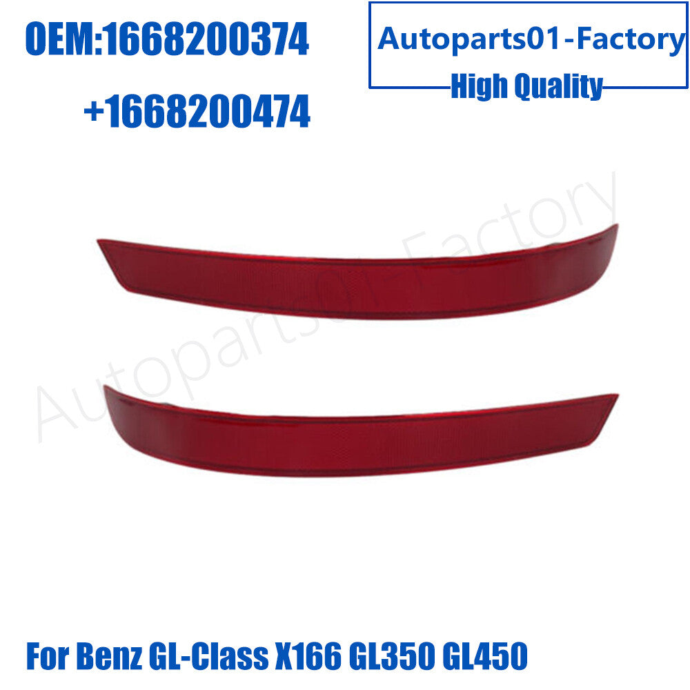 1Pair Rear L+R Bumper Reflector for Mercedes-Benz GL-Class X166 GL350 GL450
