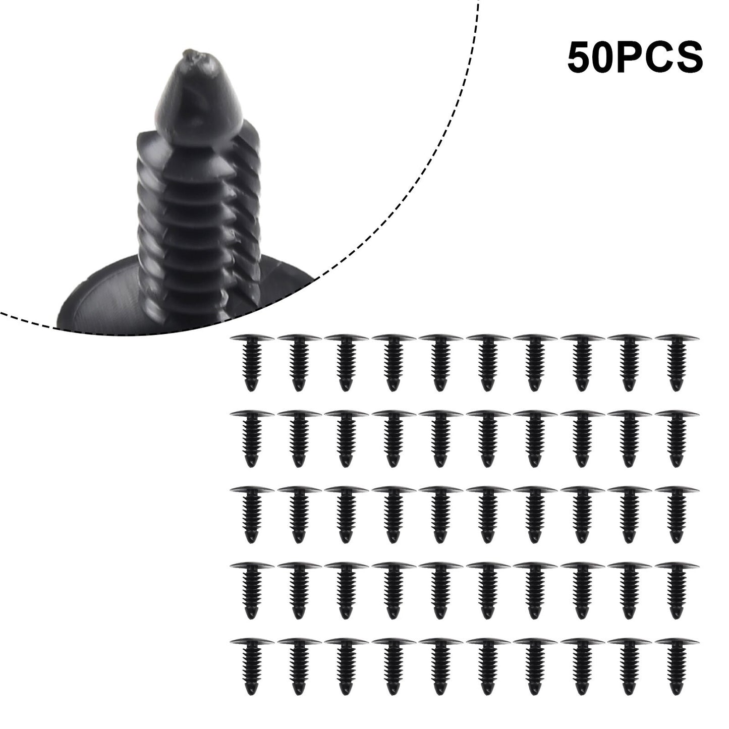 50pcs Plastic Rivet Fastener Clips 7.5mm-6.0mm Hole for Nissan - for Honda
