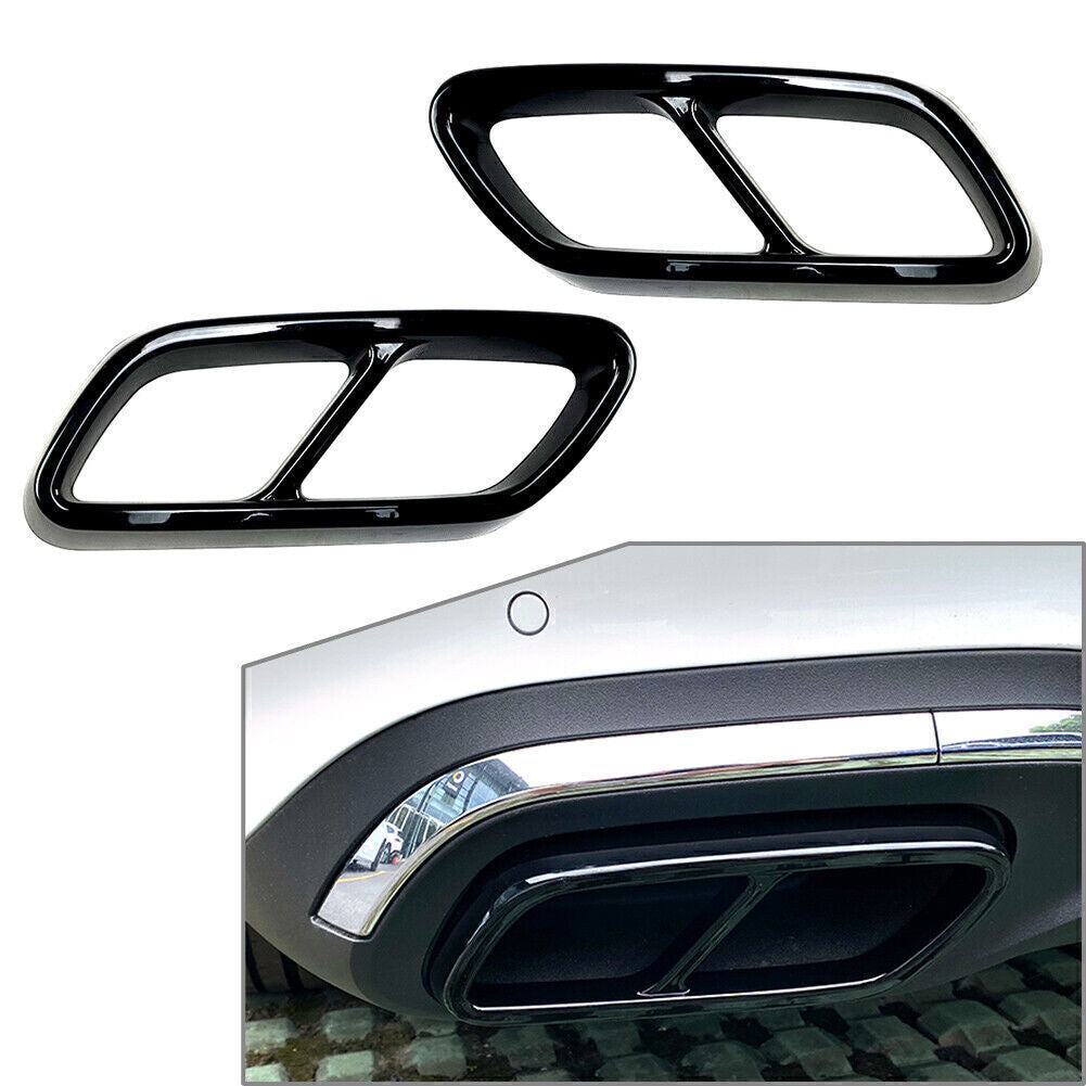 for Mercedes C-Class W206 Glossy Black Rear Exhaust Muffler Tail Pipe Cover Trim
