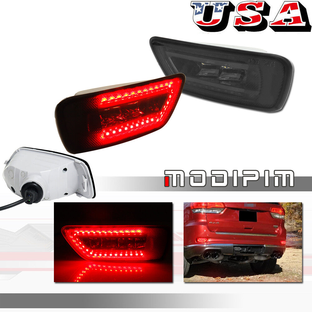 For 11 - 20 for Jeep Grand Cherokee Compass Smoked Lens LED Rear Fog with C-Ring Light - v