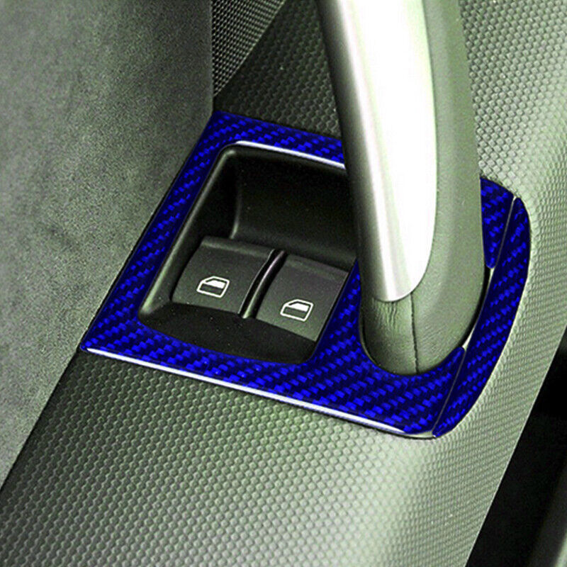Real Carbon Fiber Car Window Switch Panel Cover Trim for Audi TT TTRS 2008-14