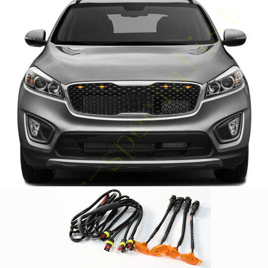 for Kia Sorento 2014-2018 yellow Style Front Grill LED Marker Light Kit