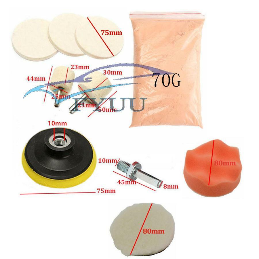 10Pcs Glass Scratches Polishing Kit Car Windows Repair Tool Cerium Oxide Powder
