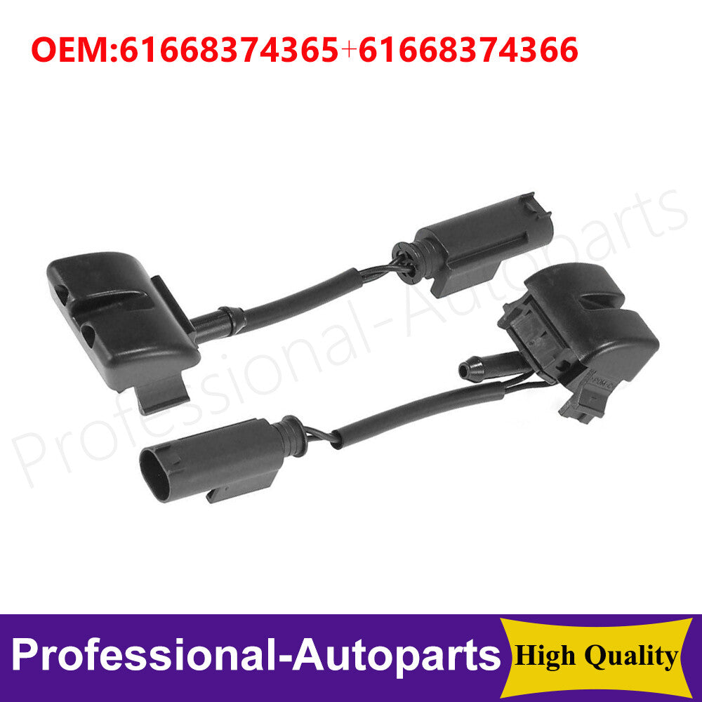One pair of front left + right windshield washer nozzles suitable for BMW E46 323i 325i 328i