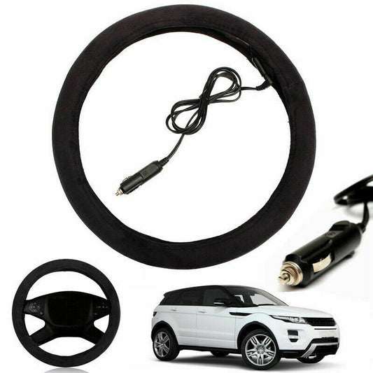 Heater steering wheel cover car hands warm steering boot 12V 37-39 cm Q