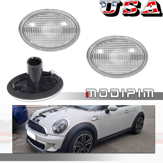 The fender lamp marked on the side is suitable for Mini Cooper S R55 R56 R57 R58 R59 transparent lens- v