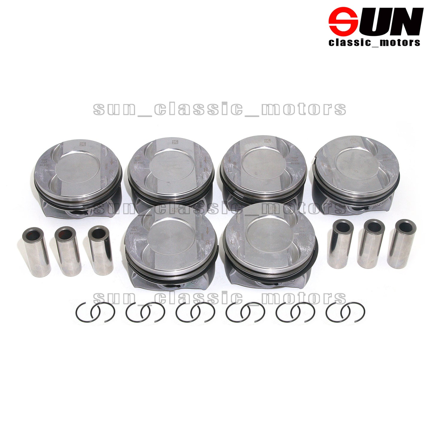 6-Piece STD Piston and Ring Set for , , and for Audi S4, B9, S5, A6, A7, Q7 3.0 TFSI EA839-