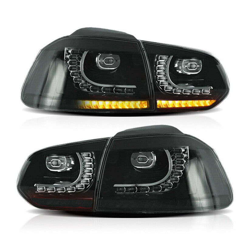 1 Pair LED Tail Lights for VW for GOLF MK6 GTI R 2010-2013 Full Smoked Rear Light