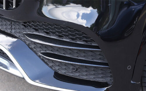 4P Carbon Fiber Look Exterior Front Fog Light Strip Trim for Benz GLE 2020-2023