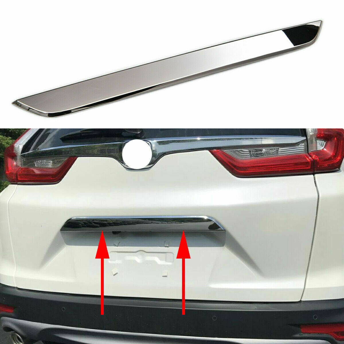Chrome Rear Trunk Tailgate Lid Handle Panel Cover Trim for Honda CR-V 2017-2022