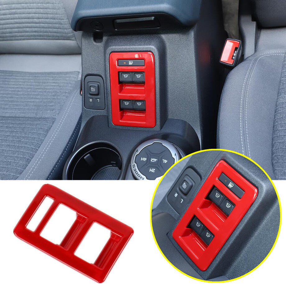 For 2021-2023 Bronco ABS Red Window Lift Switch Panel Decorate Cover Trim v