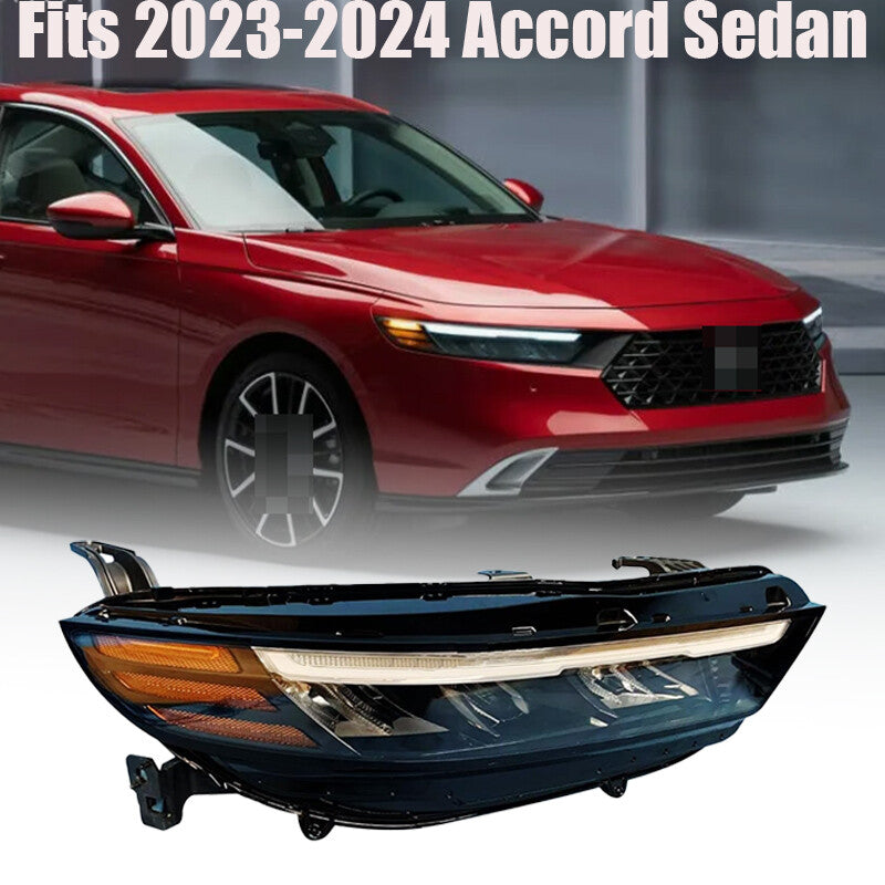 All LED headlights are compatible with the 2023-2024 Accord sedan passenger right side HO2503213