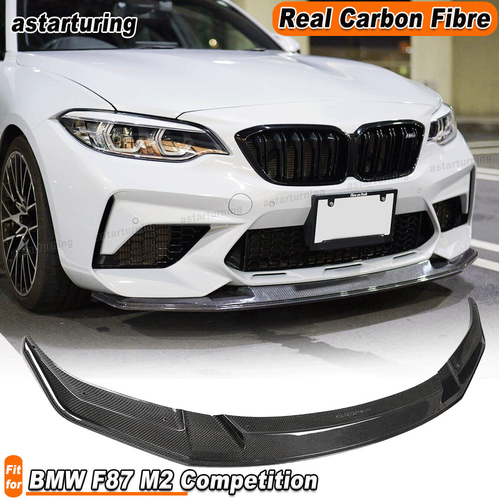 for BMW F87 M2 Competition M2C 2018-20 Real Carbon Front Bumper Lip Spoiler Chin