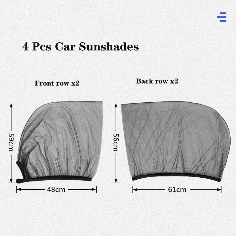 4-Pack Car Side Window Sunshades, Privacy Curtains, Camping - n