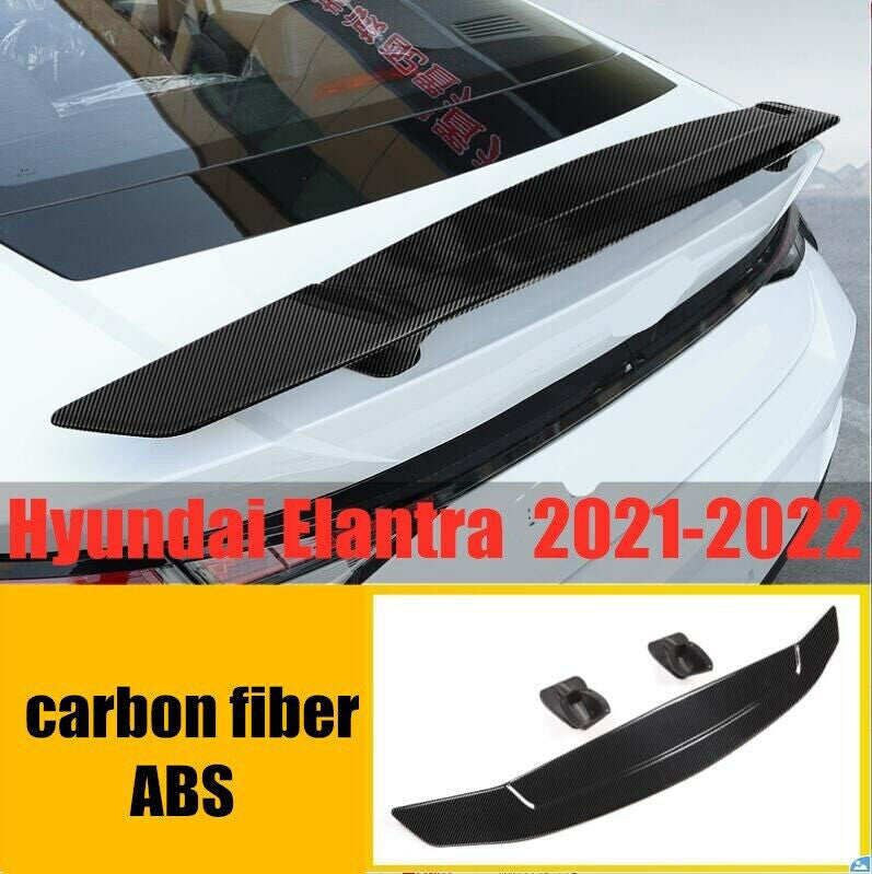 for Hyundai for Elantra 2021-23 Carbon Fiber Fighting Tail Trunk Spoiler Wing Lip 1x