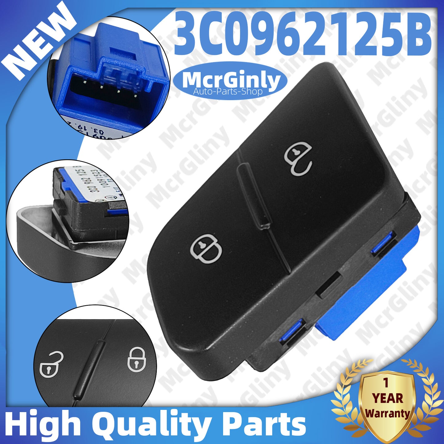 Central door lock control switch 3C0962125BRE is suitable for Passat 2006, 2007, 2008, and 2011 models. n