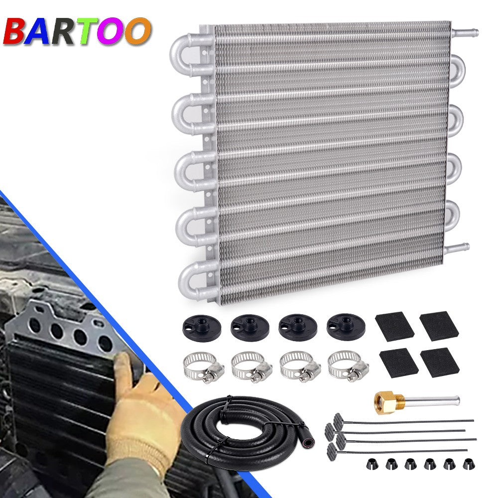 5/16”Aluminum 10 Rows Remote Transmission Oil Coolers Radiator Converter Kit Q